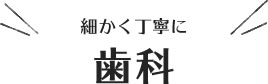 細かく丁寧に、歯科